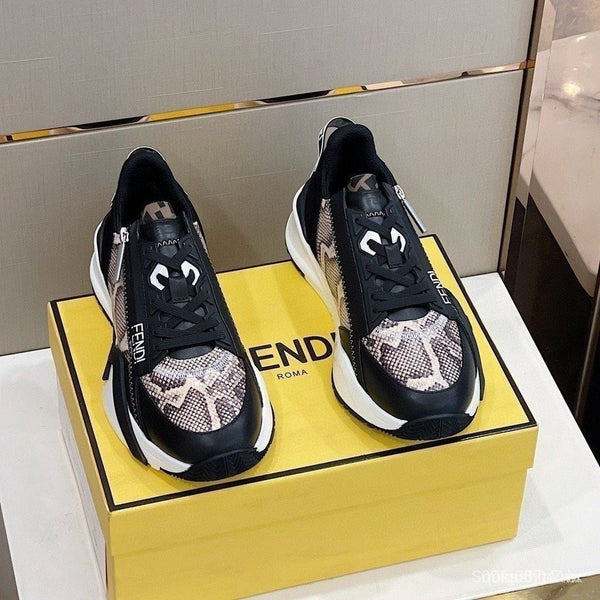 Fendi 2024 New Style Men's Casual Calçados Esportivos Com Único Zíper Lateral Correspondência de Cores Todos Correspondê